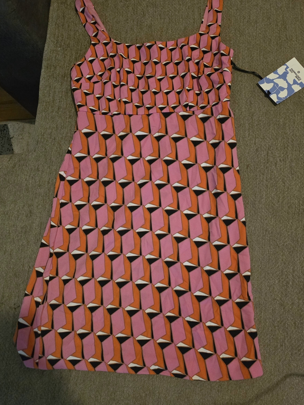 Diane Von Furstenberg Pink and Orange Geometric Mini Dress Size 0